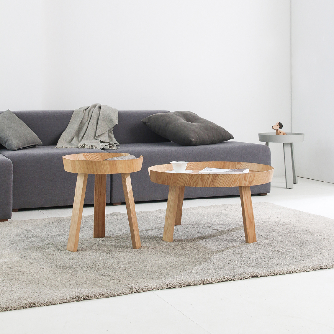 Round Wooden Low Table - Sowa