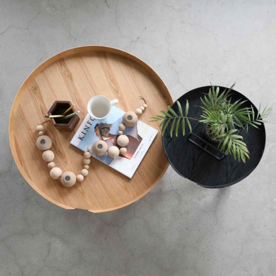 Round Wooden Side Table - Zowa