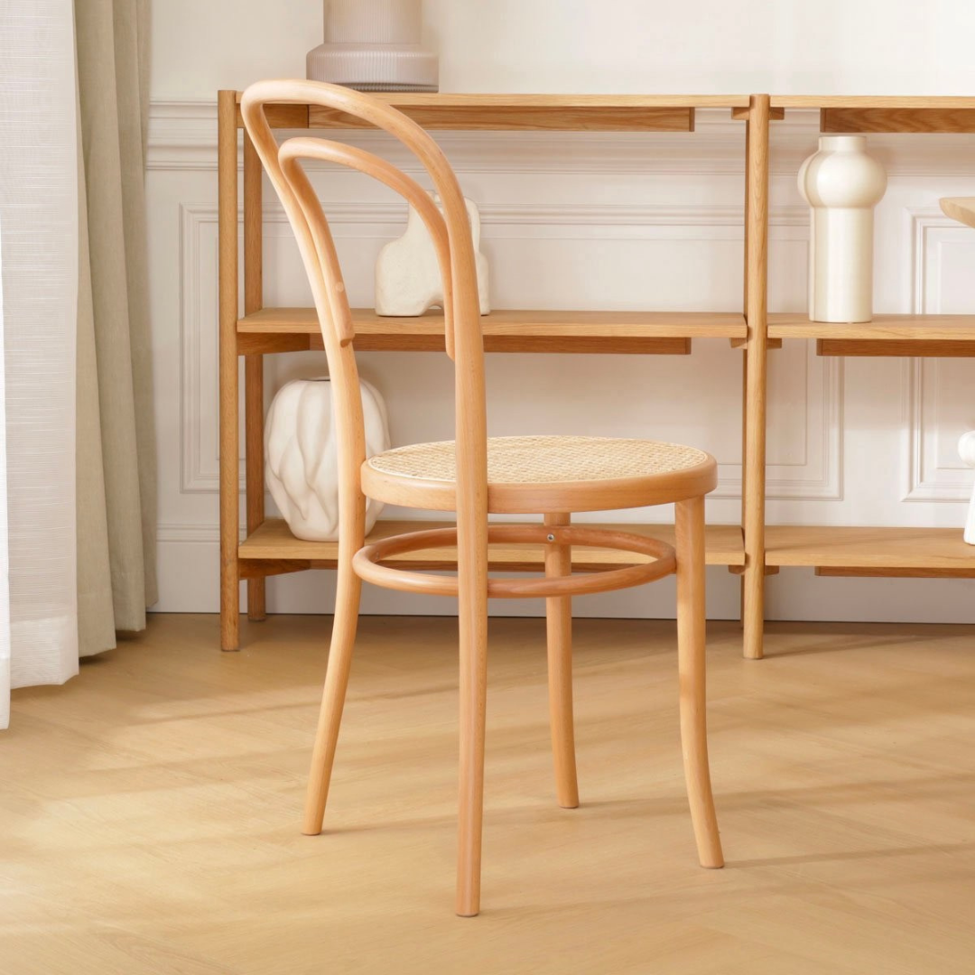Smith retro wooden and cane chair