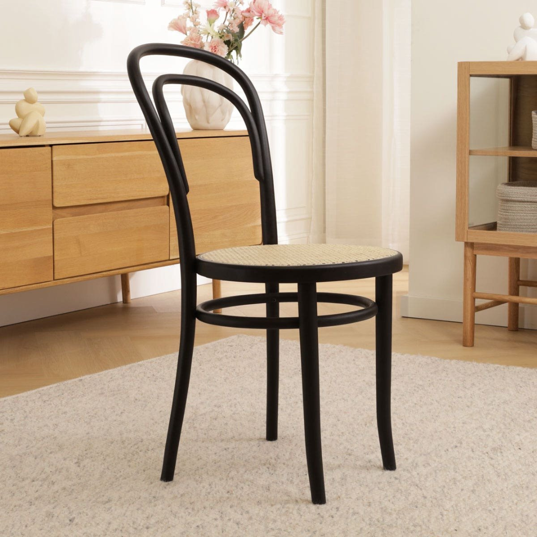 Smith retro wooden and cane chair
