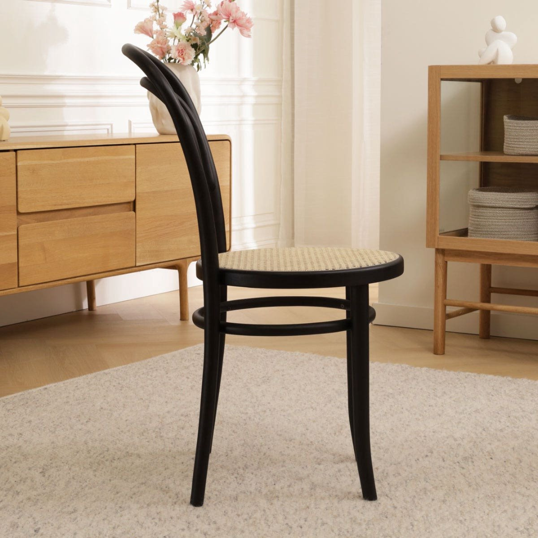 Smith retro wooden and cane chair