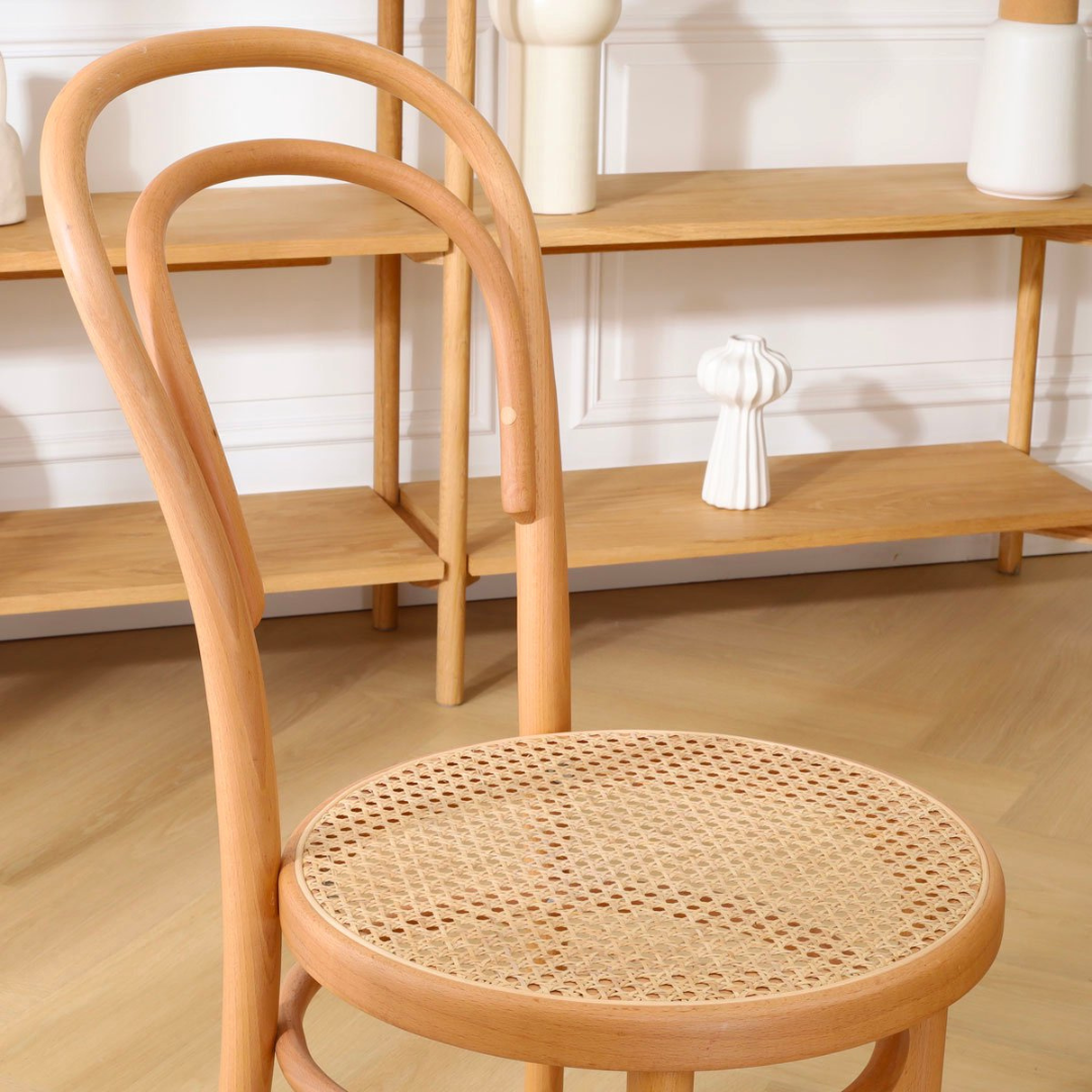 Smith retro wooden and cane chair