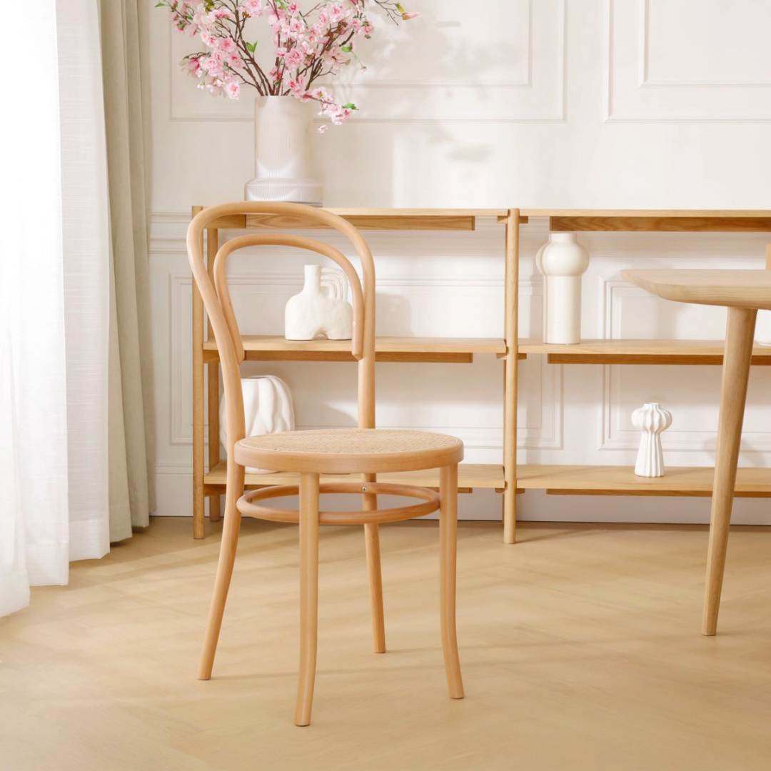 Smith retro wooden and cane chair