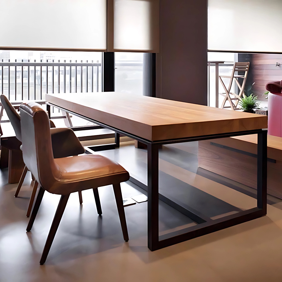 Solid wood and metal table - Camila