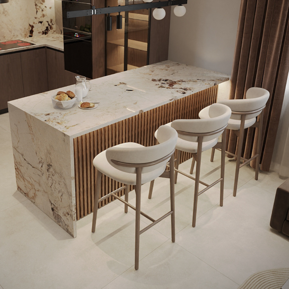 Altessi wooden design bar stool