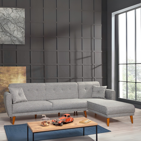 Aria – Grey L Shaped Corner Sofa Bed | Modular Sectional