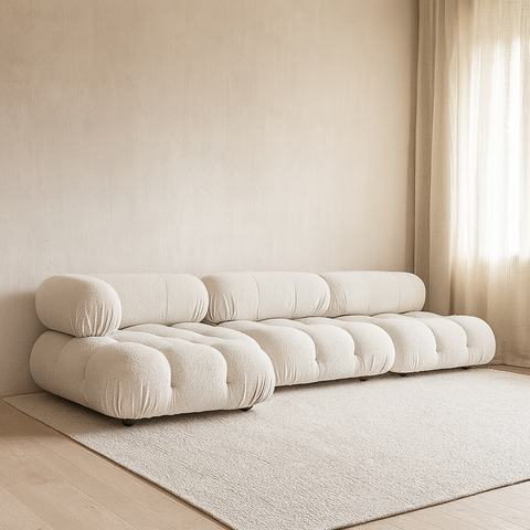 3-seater modular sofa with optional footrest - Camelia