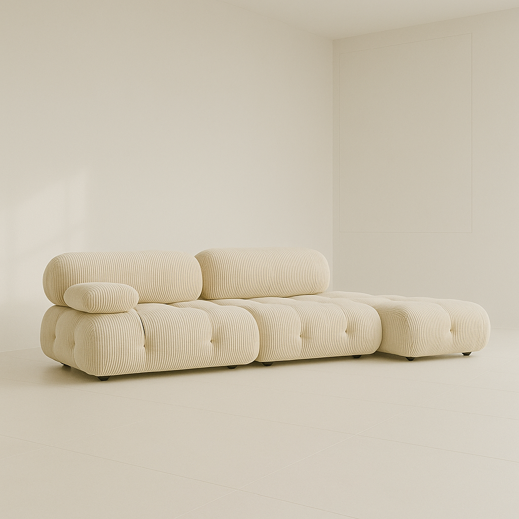 2-seater sofa with rectangular footrest - Camelia
