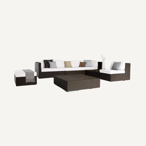 Salon de jardin CANCUN - canapé 3 places, fauteuil 1 place avec accoudoirs et table basse