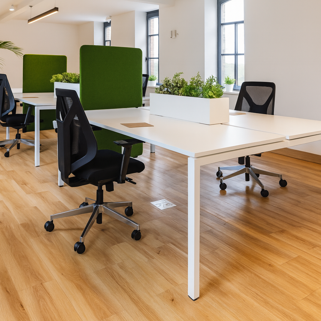 Double Desks for Open Space - Gamme Sierra (140×164 cm) - Outlet Assembled