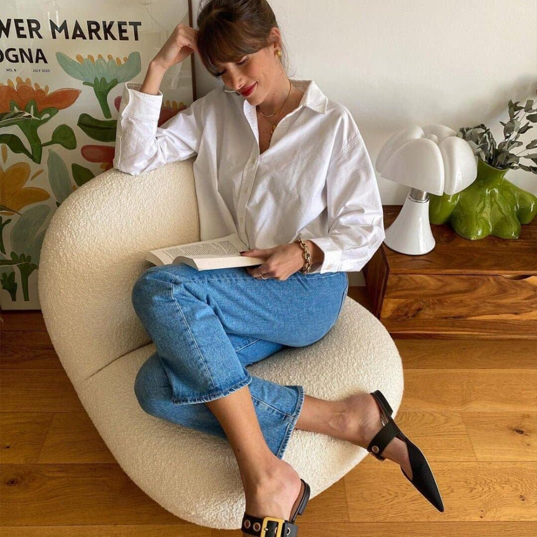 Ibiza - Sheepskin curly lounge chair