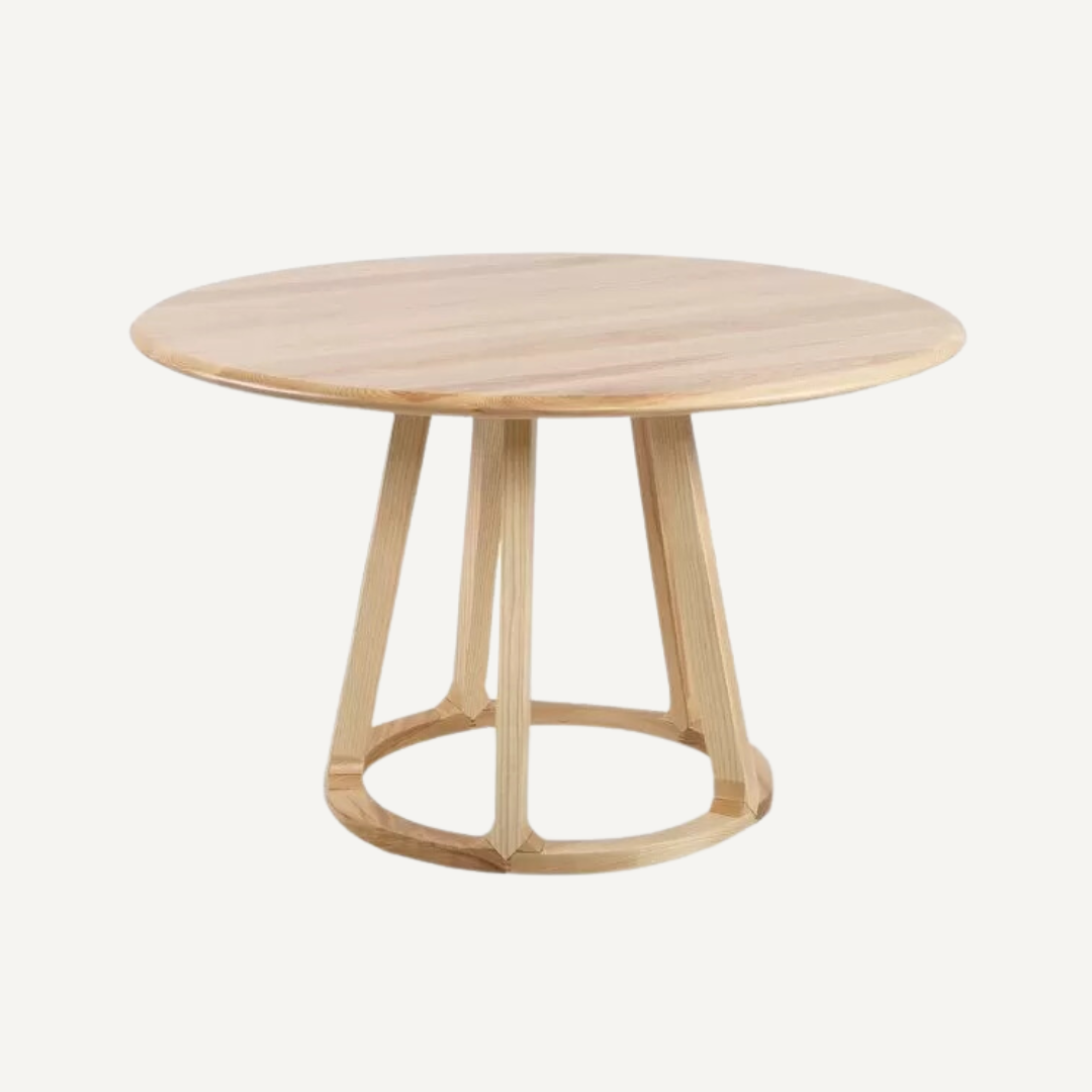 Japandi Massief Ronde Hout Tafel