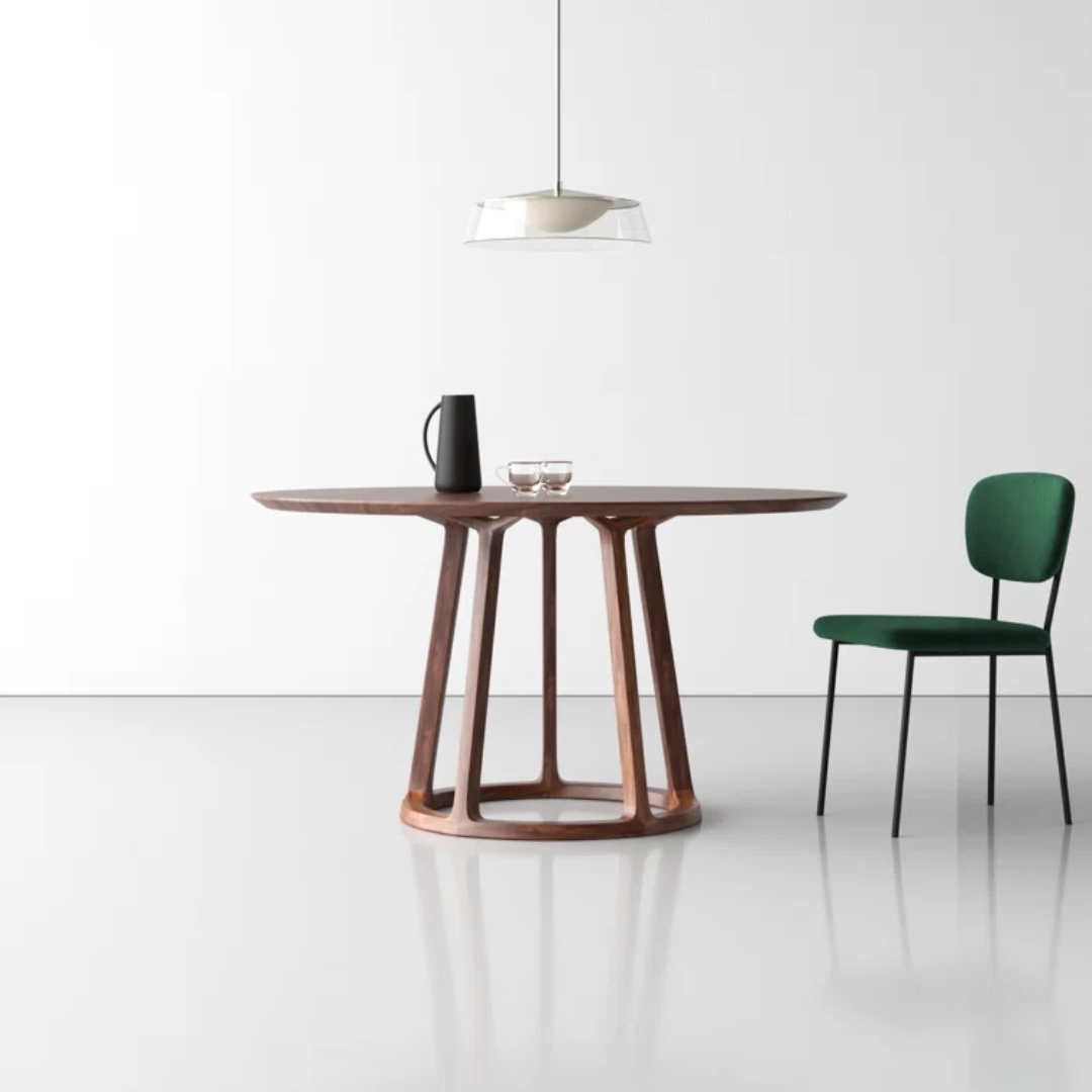 Japandi Massief Ronde Hout Tafel