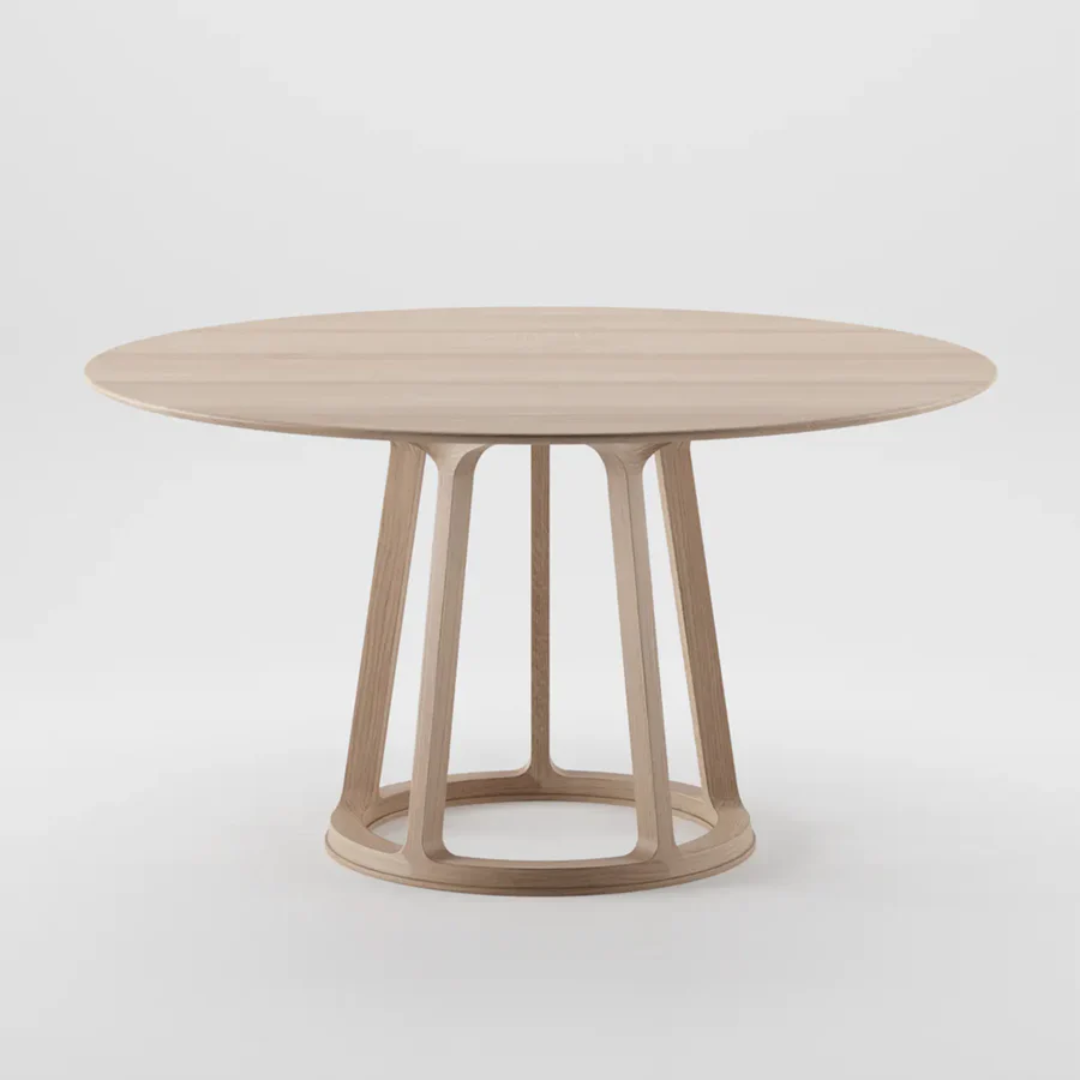Japandi Massief Ronde Hout Tafel