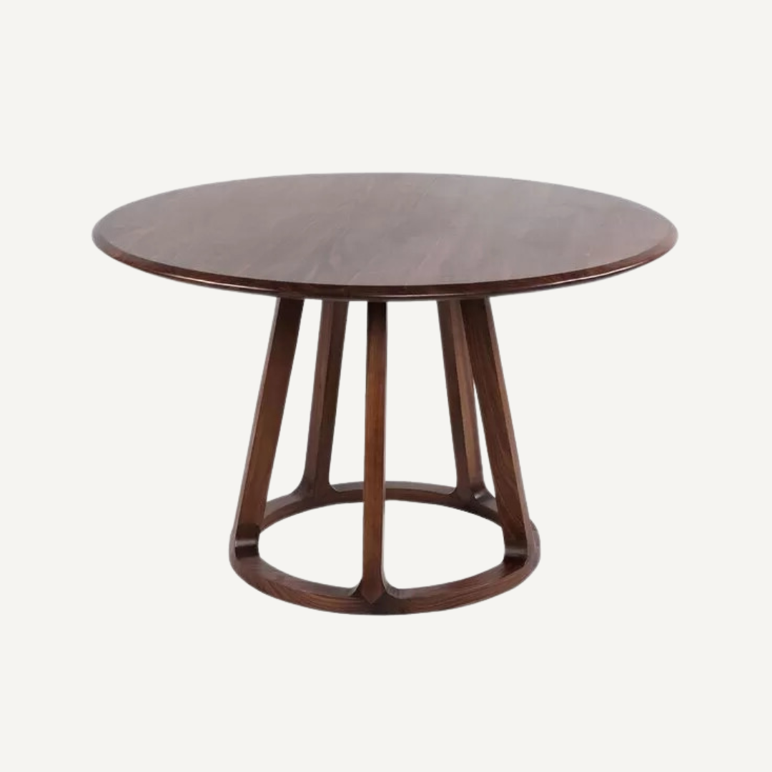 Japandi Massief Ronde Hout Tafel
