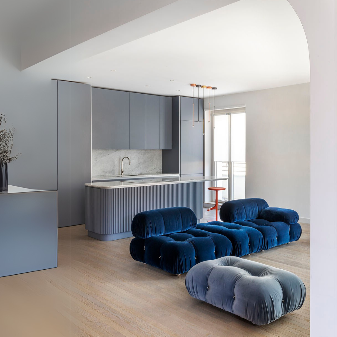2-seater modular sofa with footrest - Camelia