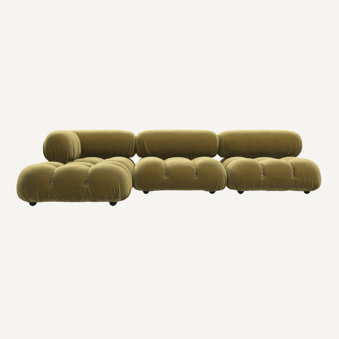 3-seater modular sofa with optional footrest - Camelia