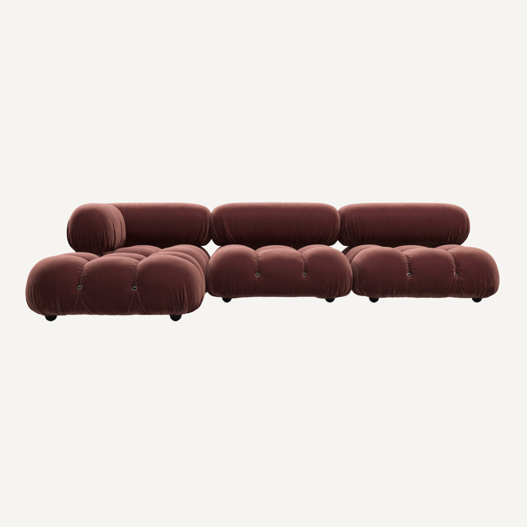 3-seater modular sofa with optional footrest - Camelia