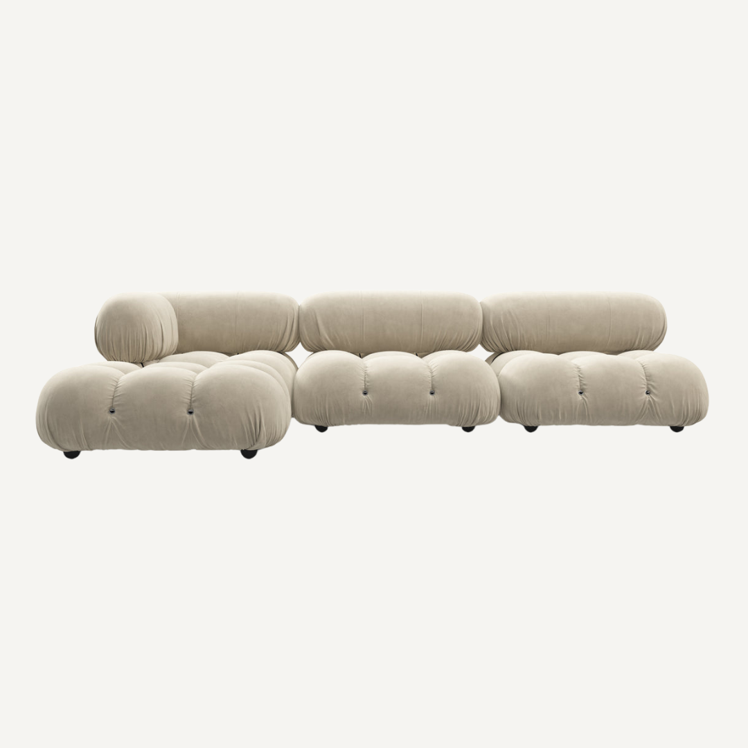 3-seater modular sofa with optional footrest - Camelia