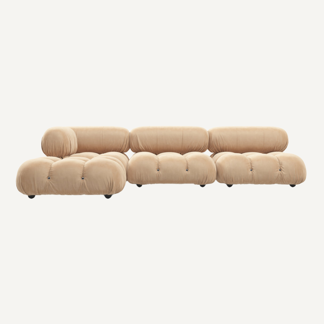 3-seater modular sofa with optional footrest - Camelia
