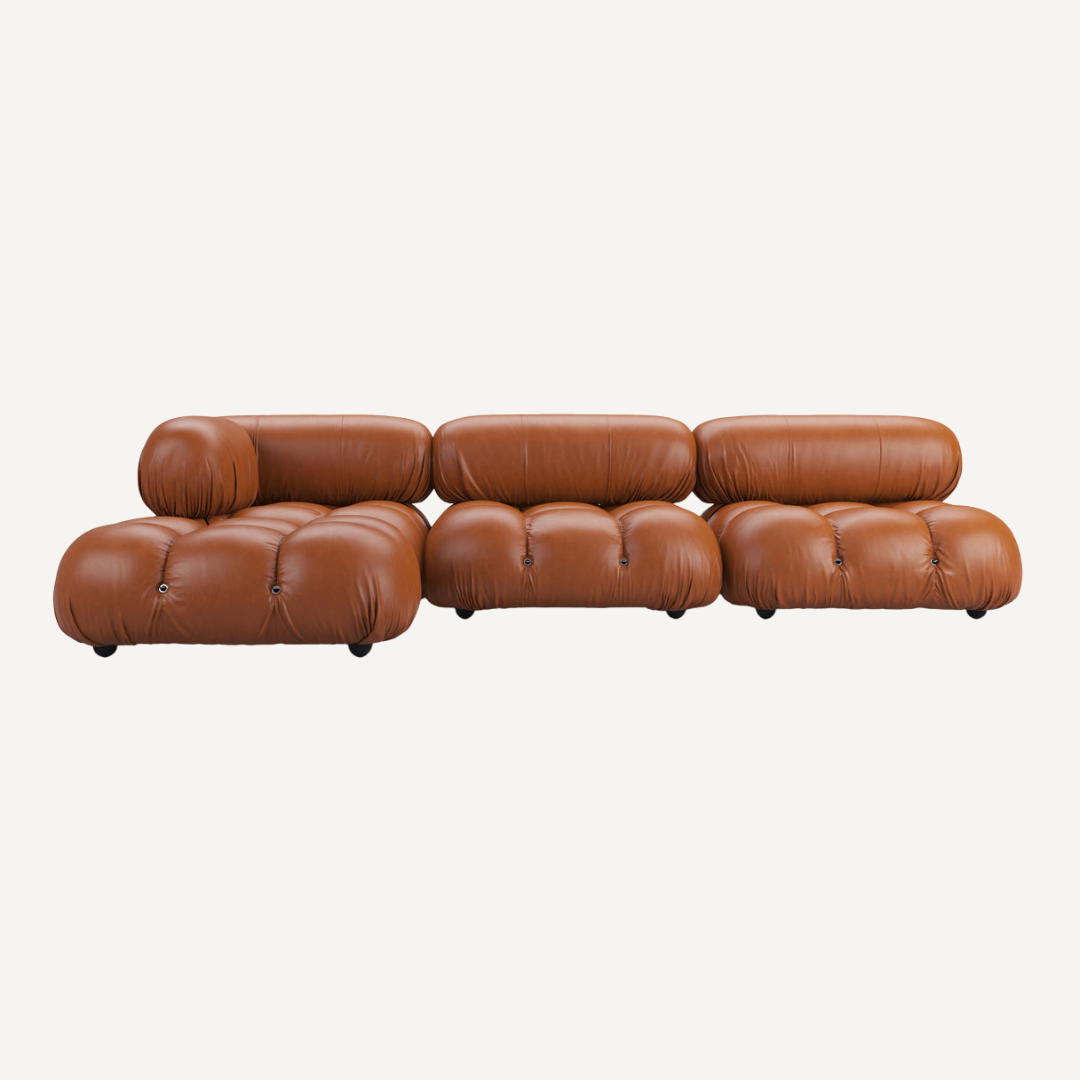 3-seater modular sofa with optional footrest - Camelia