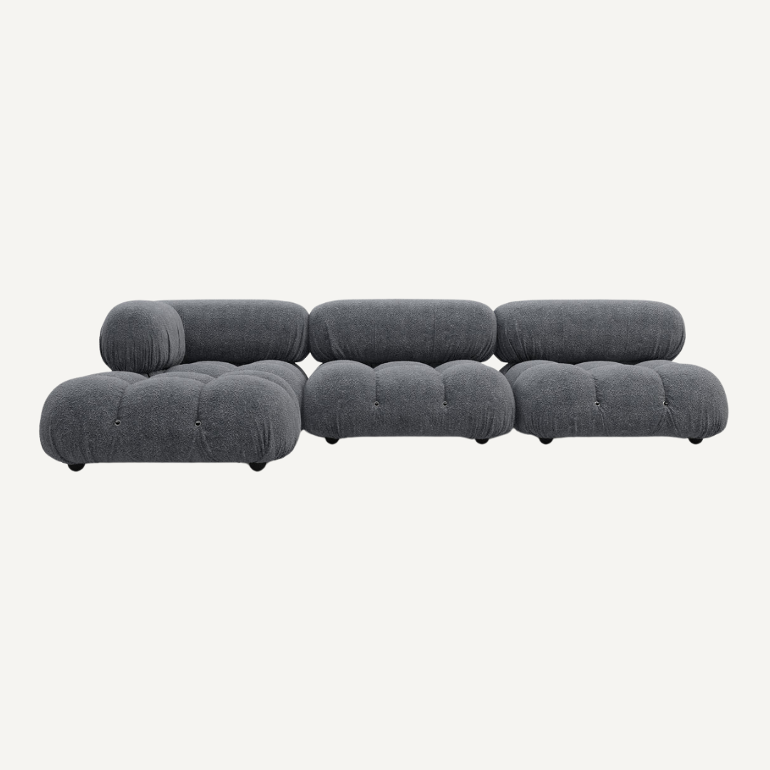 3-seater modular sofa with optional footrest - Camelia