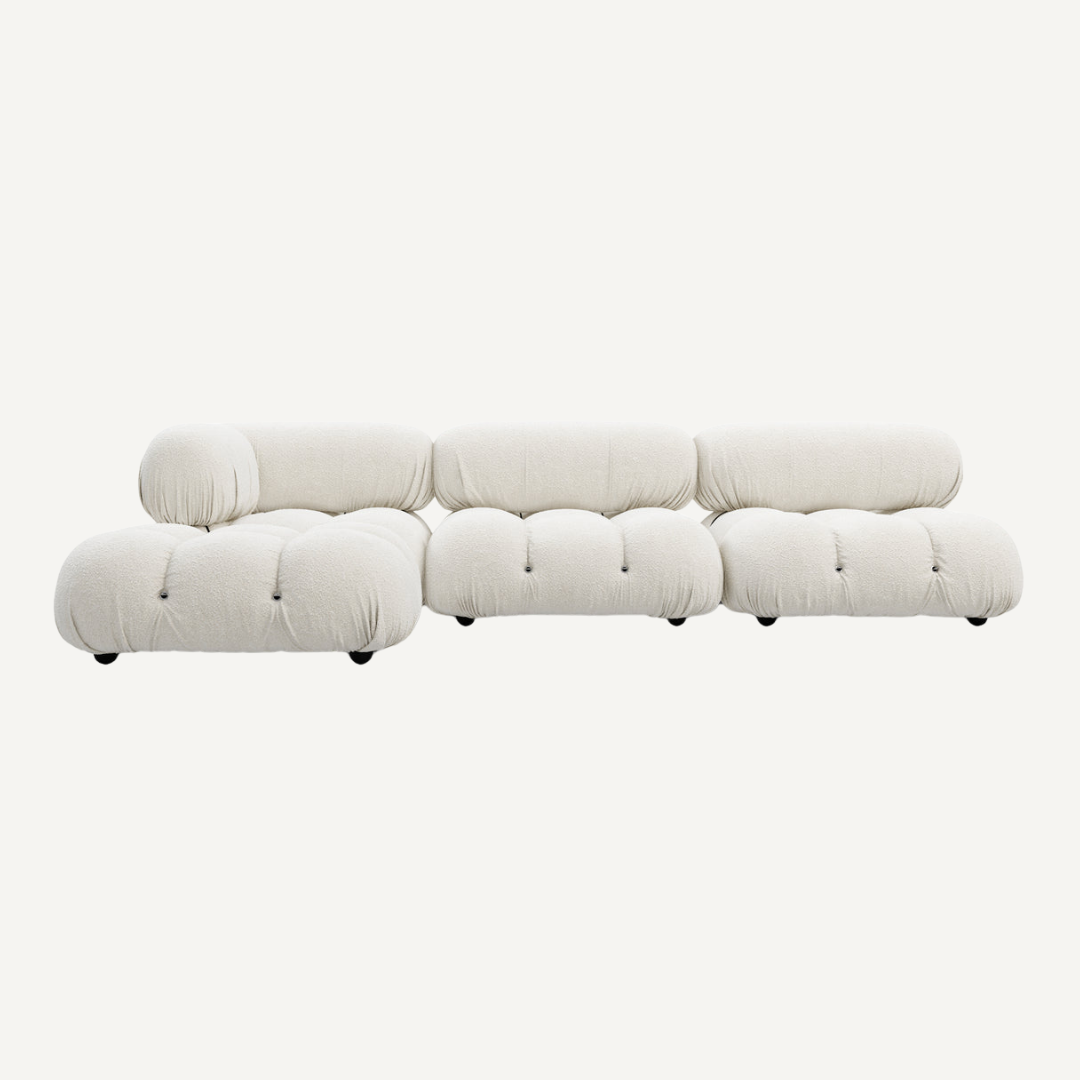 3-seater modular sofa with optional footrest - Camelia
