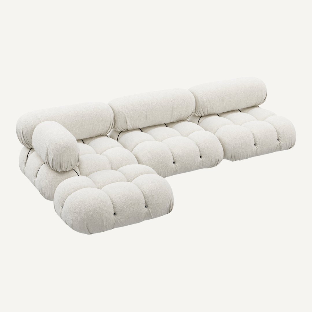 3-seater modular sofa with optional footrest - Camelia