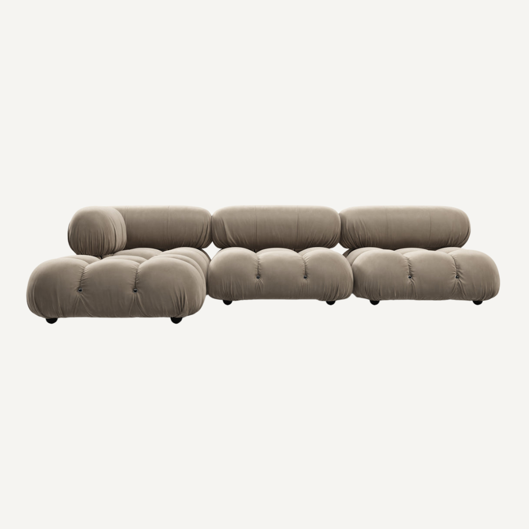 3-seater modular sofa with optional footrest - Camelia