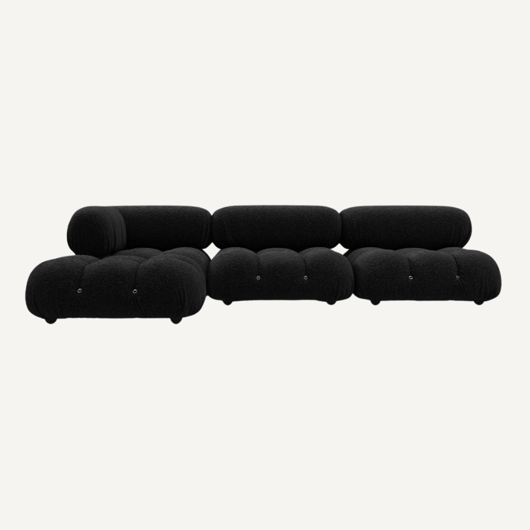 3-seater modular sofa with optional footrest - Camelia