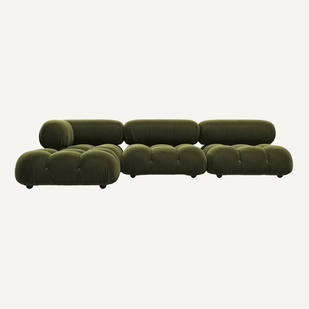 3-seater modular sofa with optional footrest - Camelia