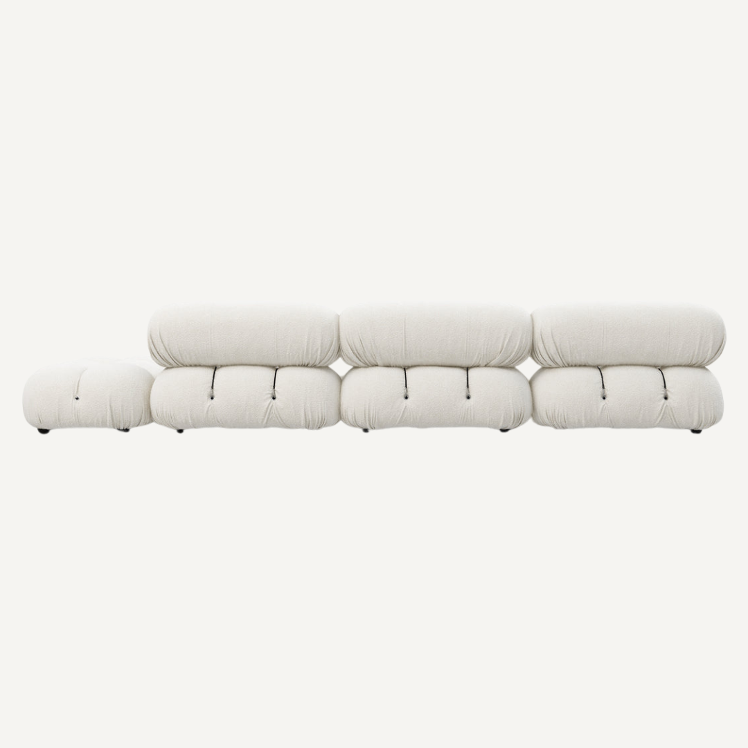 Large 4-seater modular corner sofa with footrest - Camelia