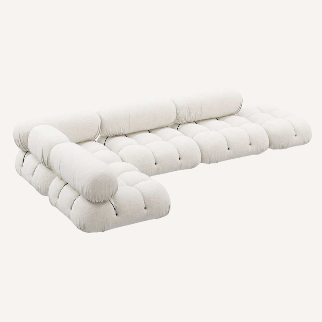 Large 4-seater modular corner sofa with footrest - Camelia
