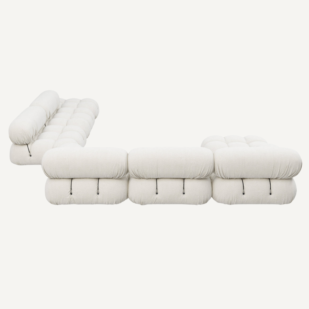Large 5-seater modular corner sofa with footrest - Camelia