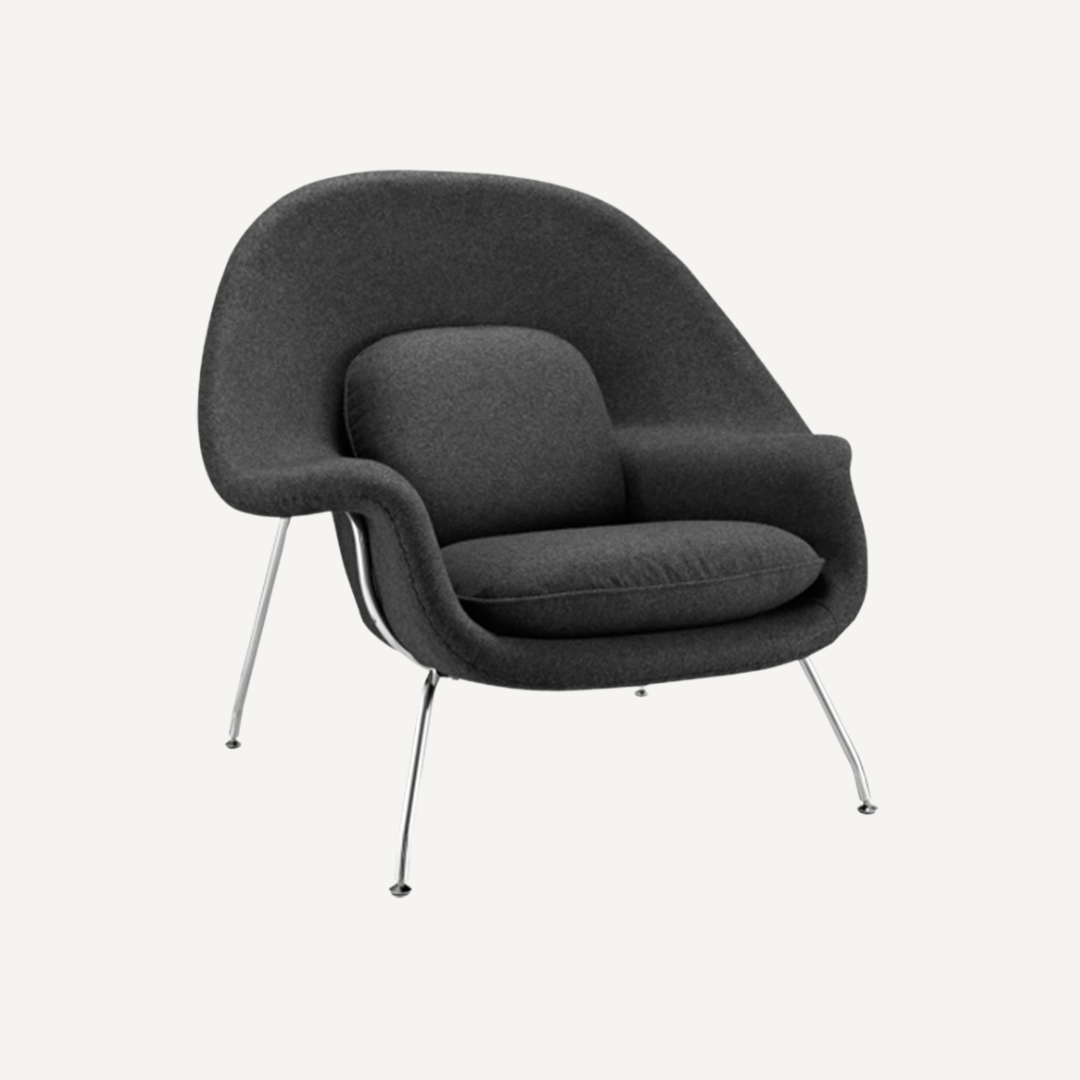 Womb armchair with Footrest